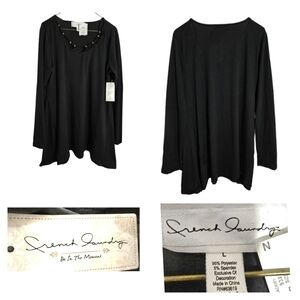 French Laundry Black Long Sleeve Blouse